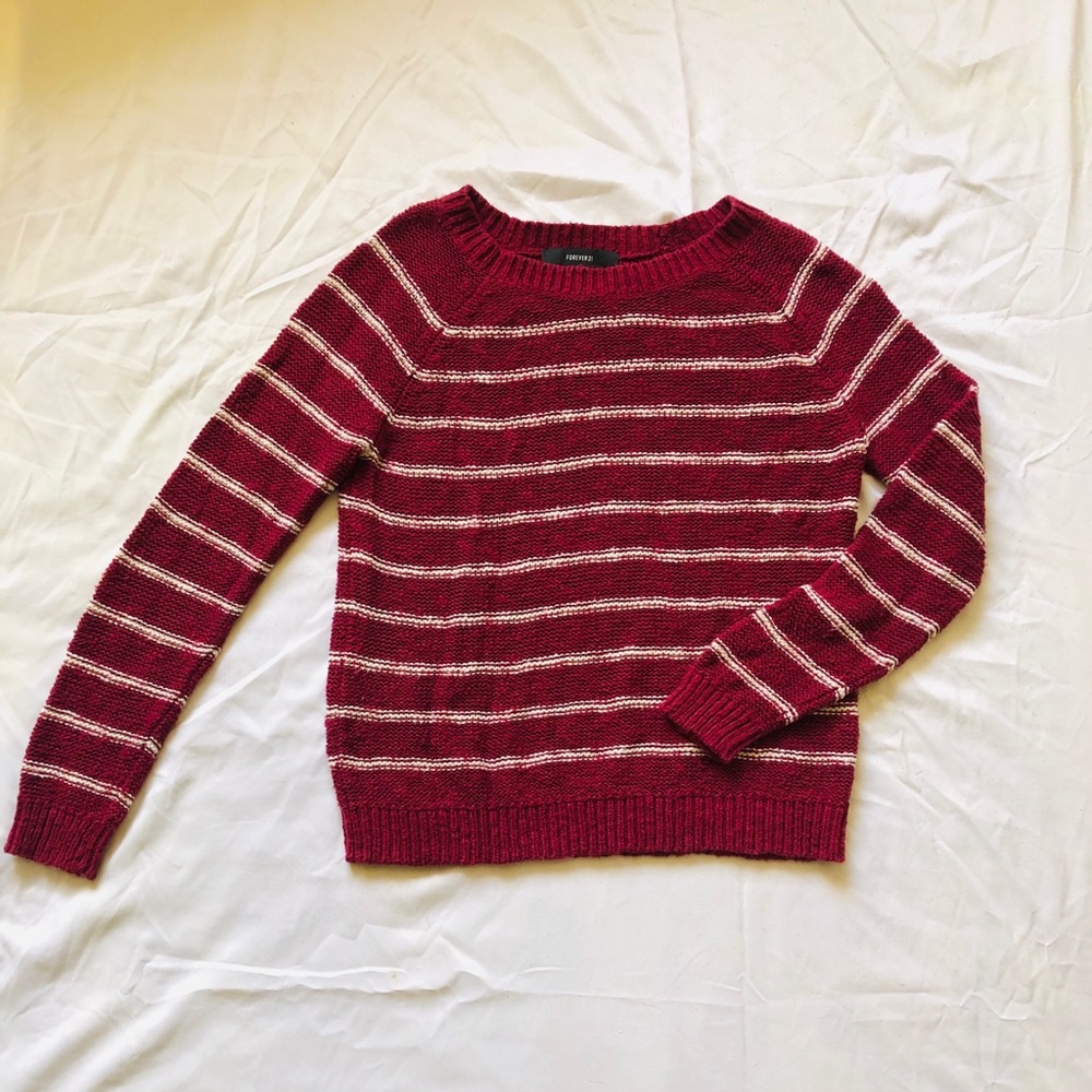 Maroon striped sweater